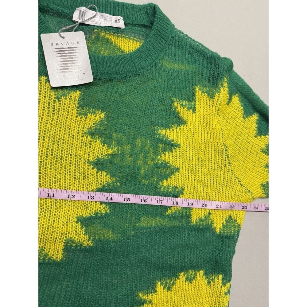 Savage X Fenty Knittin Pretty Loose Knit Unisex Sweater. Green Light. Sz XS. NWT - Picture 4 of 14